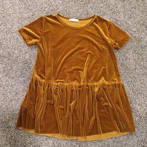 Mustard Velvet Peplum
